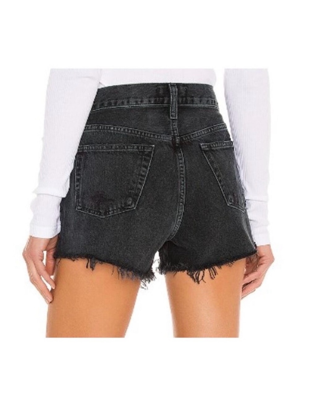 AGOLDE Black Buttonfly Parker Denim/Jean Shorts. Size 27. - Picture 2 of 12